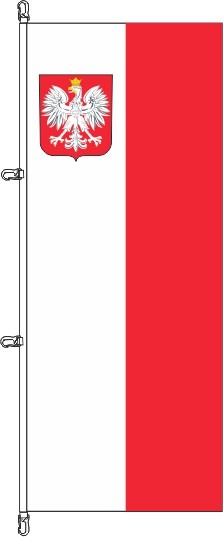 Polen mit Adler - Hochformatflagge