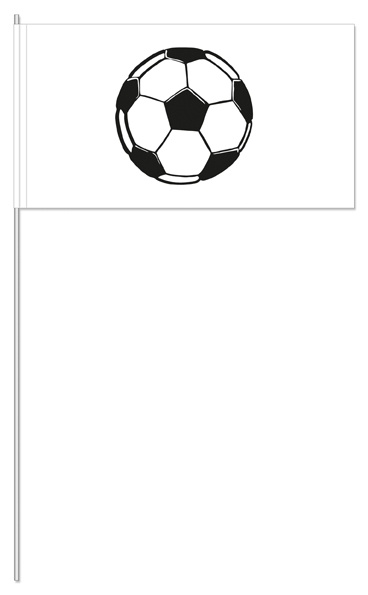 Fußball auf weiß (1 VE = 50 Stück) - Papierfahnen