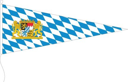 Bayern Raute mit Wappen und Löwen - Langwimpel