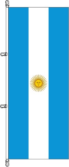 Argentinien mit Wappen - Hochformatflagge