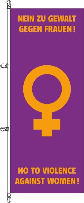 Nein zu Gewalt gegen Frauen - Hochformatflagge