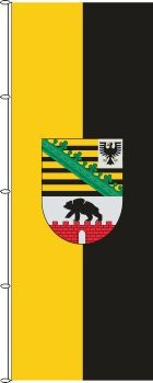 Sachsen-Anhalt mit Wappen - Hochformatflagge