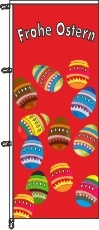 Frohe Ostern 12 Eier rot - Auslegerflagge