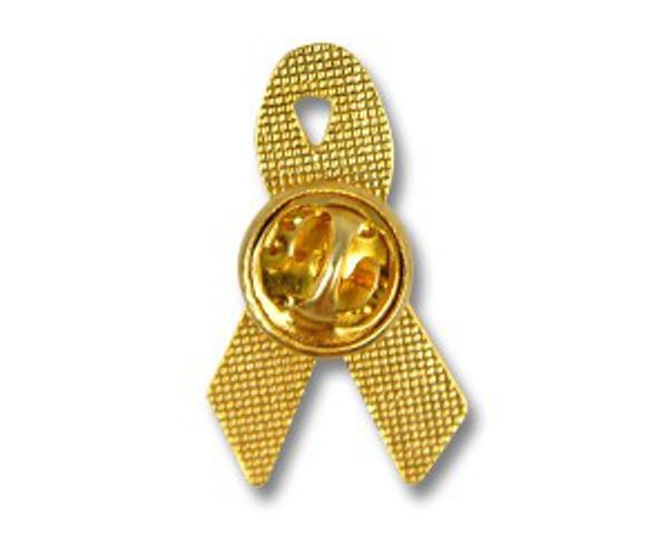 Gelbe Schleife Anstecknadel (1VE = 5 Stück)
