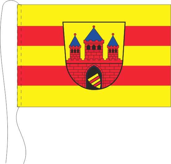 Oldenburg gelb-rot mit Wappen - Tischflagge 25 x 15 cm