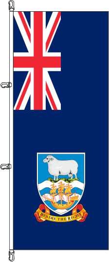Falkland Inseln Staatsflagge (blaugrundig) - Hochformatflagge