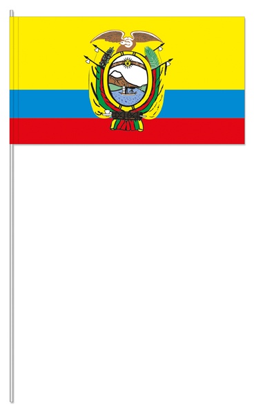 Ecuador mit Wappen (1 VE = 50 Stück) - Papierfahnen