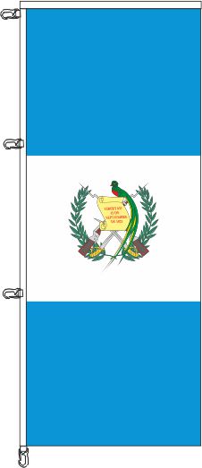 Guatemala mit Wappen - Auslegerflagge Guatemala mit Wappen - Auslegerflagge