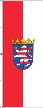 Hessen mit Wappen - Hochformatflagge
