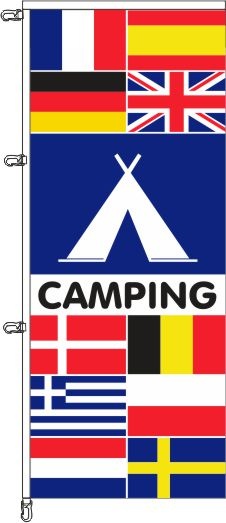 Camping + 10 Länder - Auslegerflagge