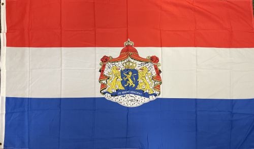 Niederlande mit Wappen (königl. Flagge) - preiswerte Alternative: 150 x 90 cm