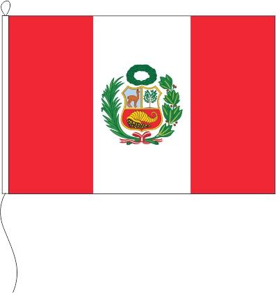 Peru mit Wappen - Querformatflagge