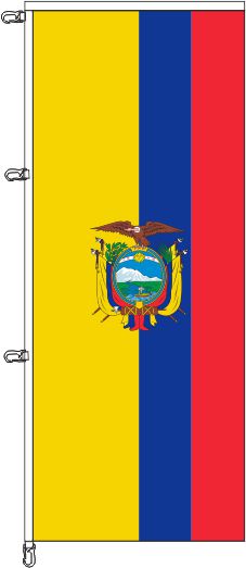 Ecuador mit Wappen - Auslegerflagge