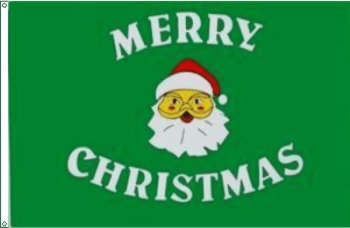 Weihnachtsmann Kopf + Merry Christmas - preiswerte Alternative: 150 x 90 cm