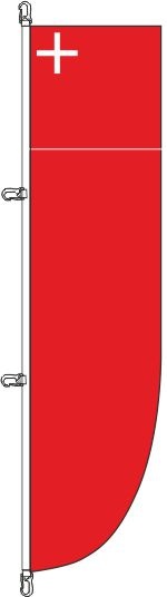 Schwyz (CH) - abgerundete Auswehkante - Hochformatflagge