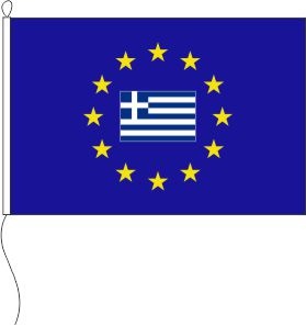 Europa (Griechenland Fahne im Sternenkreis) - Querformatflagge