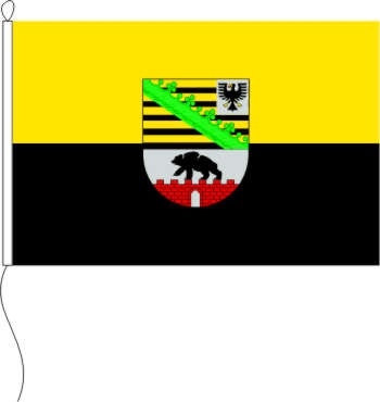 Sachsen-Anhalt mit Wappen - Querformatflagge