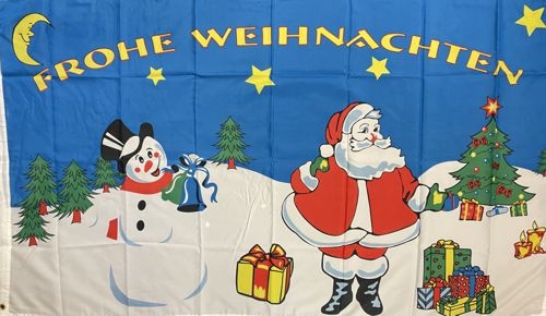 Frohe Weihnachten blau Eigenkreation - preiswerte Alternative: 150 x 90 cm
