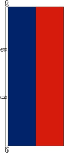 Farbe blau/rot - Hochformatflagge