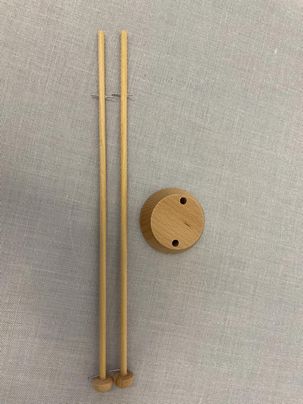 Tischflaggenständer Holz natur ca. 30 cm hoch 2-fach