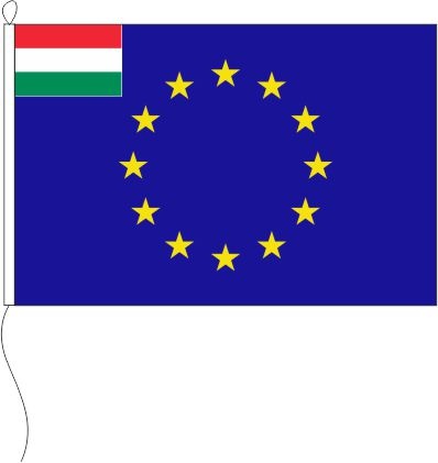 Europa (Ungarn in der Gösch) - Querformatflagge