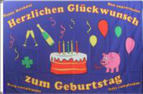 Herzlichen Glückwunsch Kerze - preiswerte Alternative: 150 x 90 cm