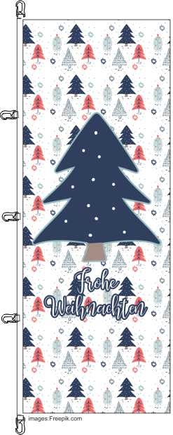 Weihnachtsbaum blau - Auslegerflagge