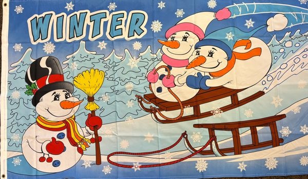 Winter Schneemann Schlitten - preiswerte Alternative: 150 x 90 cm
