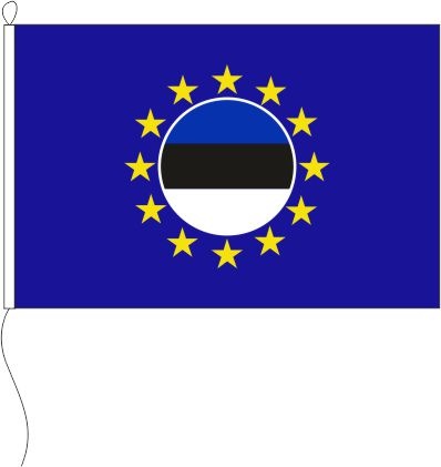 Europa (Estland Emblem im Sternenkreis) - Querformatflagge