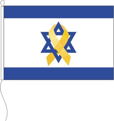 Israel mit gelbem Band - Querformatflagge