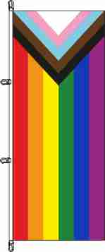 Progress Regenbogen -  Hochformatflagge - Hochformatflagge
