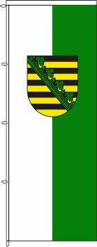 Sachsen mit Wappen - Auslegerflagge