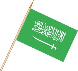 Saudi Arabien - Stockfahnen (1 VE = 10 Stück) - Stockfahne