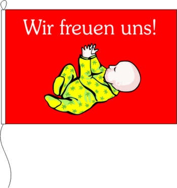 Baby wir freuen uns - Querformatflagge