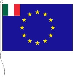 Europa (Italien in der Gösch) - Querformatflagge