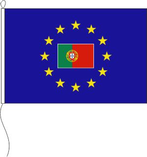 Europa (Portugal Fahne im Sternenkreis) - Querformatflagge