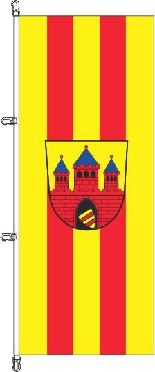 Oldenburg gelb-rot mit Wappen - Hochformatflagge