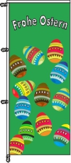 Frohe Ostern 12 Eier grün - Auslegerflagge