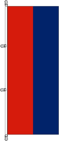 Farbe rot/blau - Hochformatflagge