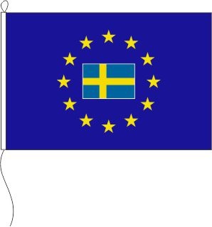 Europa (Schweden Fahne im Sternenkreis) - Querformatflagge
