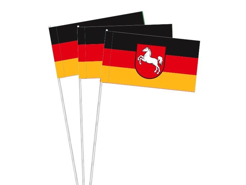 Niedersachsen mit Wappen (1 VE = 50 Stück) - Papierfahnen