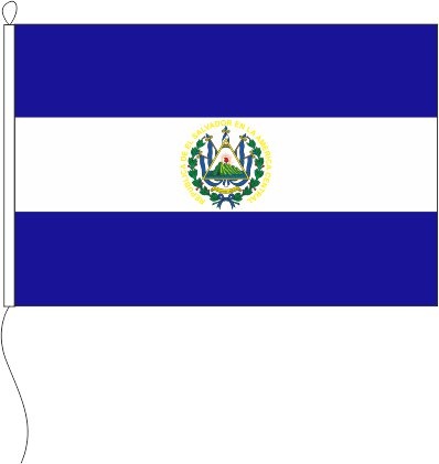 El Salvador mit Wappen - Querformatflagge