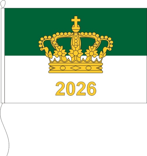 Schützen grün/weiß Krone 2026 - Querformatflagge