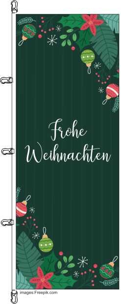 Frohe Weihnachten grün - Auslegerflagge