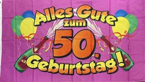 Alles Gute zum 50. Geburtstag - preiswerte Alternative: 150 x 90 cm
