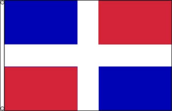 Dominikanische Republik mit Wappen (Staatsflagge) - preiswerte Alternative: 150 x 90 cm