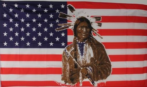 USA mit Indianer - preiswerte Alternative: 150 x 90 cm