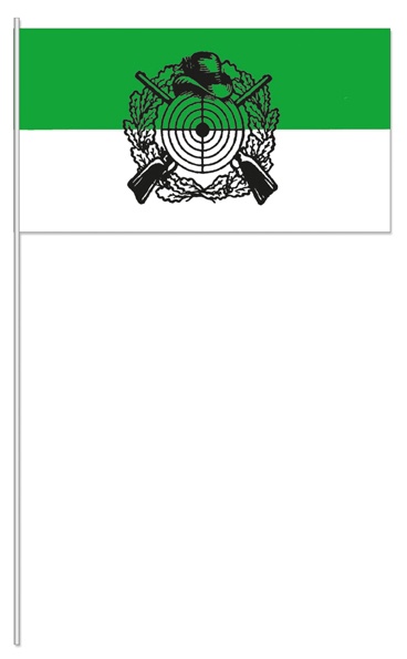 Schützen grün/weiß mit Emblem (1 VE = 50 Stück) - Papierfahnen