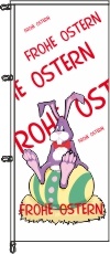 Frohe Ostern Osternest weiß - Auslegerflagge
