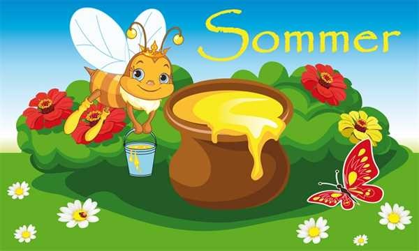 Sommer Biene - preiswerte Alternative: 150 x 90 cm